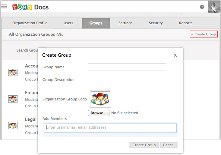 create groups